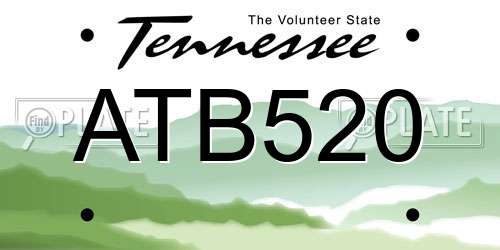 ATB520 Tennessee License Plate