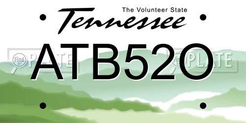 ATB52O Tennessee License Plate