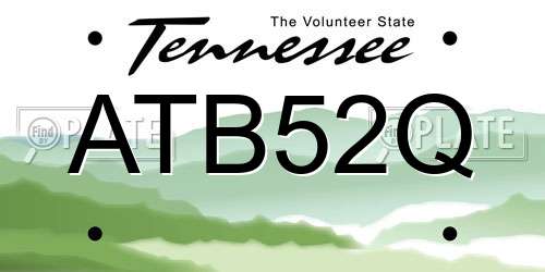 ATB52Q Tennessee License Plate