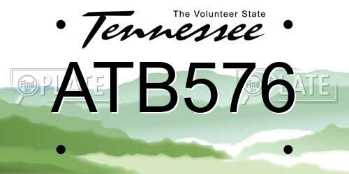 ATB576 Tennessee License Plate