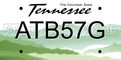 ATB57G Tennessee License Plate