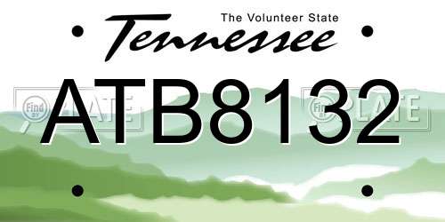 ATB8132 Tennessee License Plate