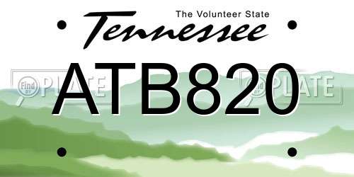 ATB820 Tennessee License Plate