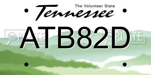 ATB82D Tennessee License Plate
