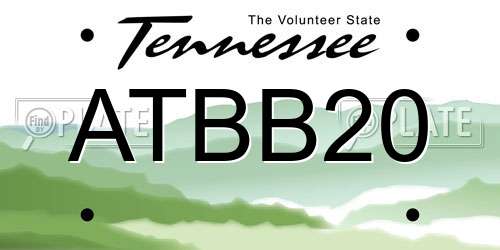 ATBB20 Tennessee License Plate