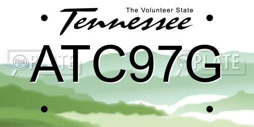 ATC97G Tennessee License Plate