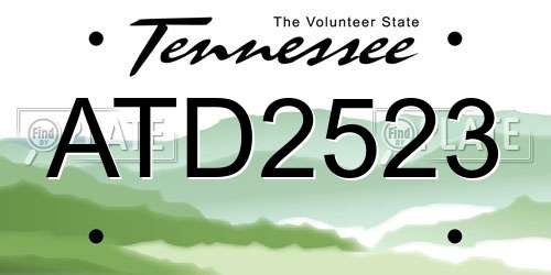 ATD2523 Tennessee License Plate