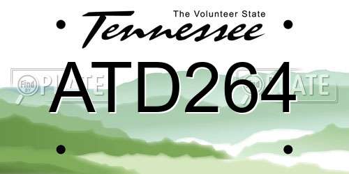 ATD264 Tennessee License Plate