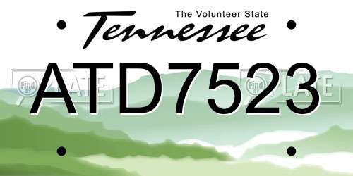 ATD7523 Tennessee License Plate