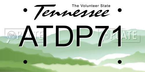 ATDP71 Tennessee License Plate