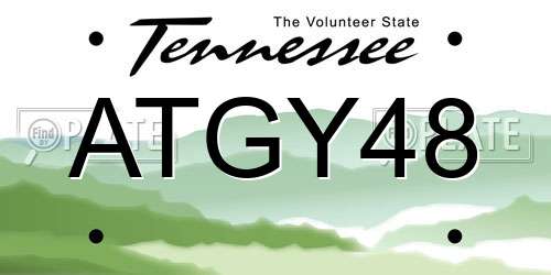 ATGY48 Tennessee License Plate