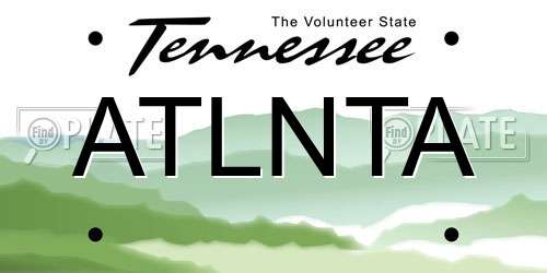 ATLNTA Tennessee License Plate