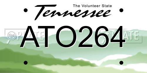 ATO264 Tennessee License Plate