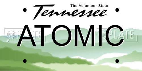 ATOMIC Tennessee License Plate
