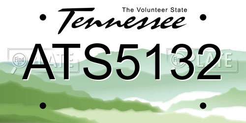 ATS5132 Tennessee License Plate