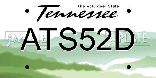 ATS52D Tennessee License Plate