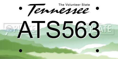 ATS563 Tennessee License Plate