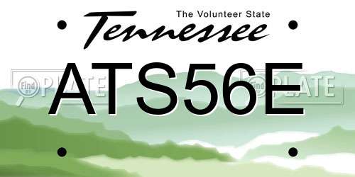 ATS56E Tennessee License Plate
