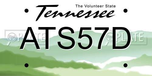 ATS57D Tennessee License Plate