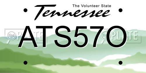 ATS57O Tennessee License Plate