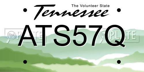 ATS57Q Tennessee License Plate