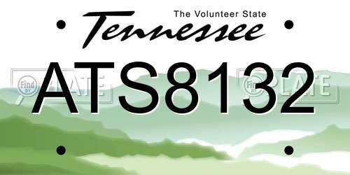 ATS8132 Tennessee License Plate