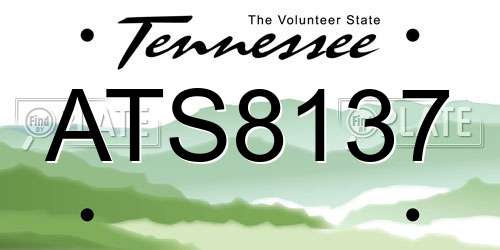 ATS8137 Tennessee License Plate