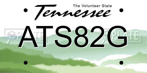ATS82G Tennessee License Plate