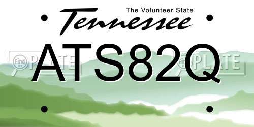 ATS82Q Tennessee License Plate