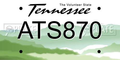 ATS870 Tennessee License Plate