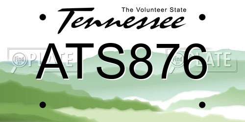 ATS876 Tennessee License Plate