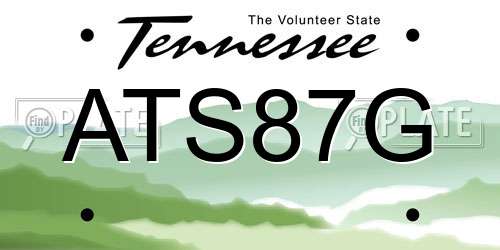 ATS87G Tennessee License Plate