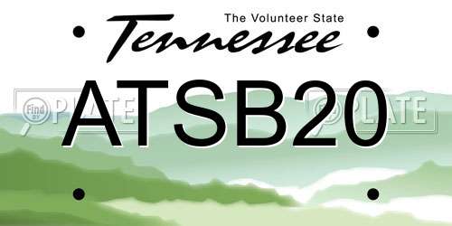 ATSB20 Tennessee License Plate