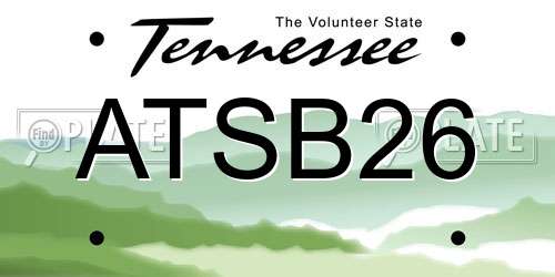ATSB26 Tennessee License Plate
