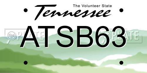 ATSB63 Tennessee License Plate