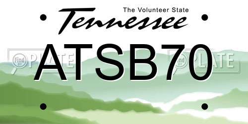 ATSB70 Tennessee License Plate