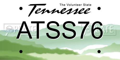 ATSS76 Tennessee License Plate