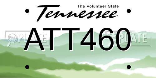 ATT460 Tennessee License Plate