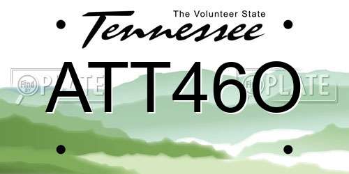 ATT46O Tennessee License Plate