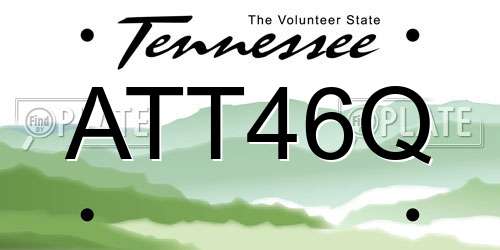 ATT46Q Tennessee License Plate