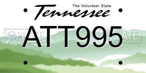 ATT995 Tennessee License Plate