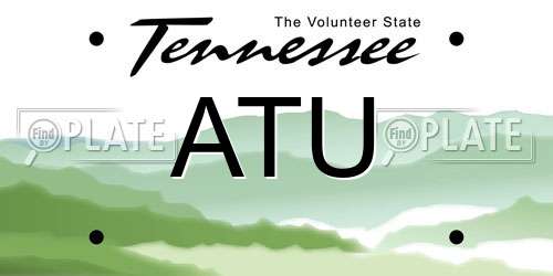 ATU Tennessee License Plate