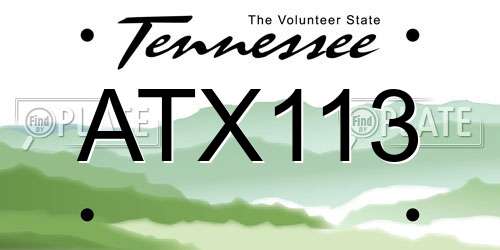 ATX113 Tennessee License Plate
