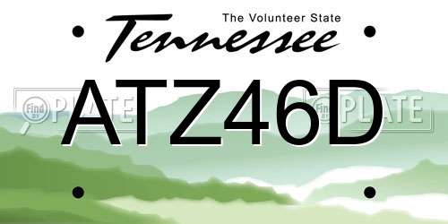 ATZ46D Tennessee License Plate