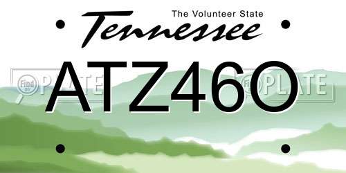 ATZ46O Tennessee License Plate