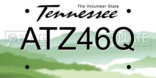 ATZ46Q Tennessee License Plate