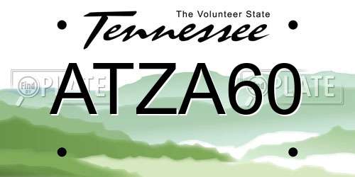 ATZA60 Tennessee License Plate