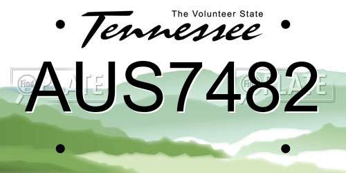 AUS7482 Tennessee License Plate