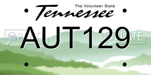 AUT129 Tennessee License Plate