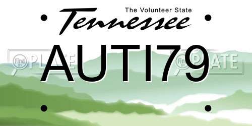 AUTI79 Tennessee License Plate